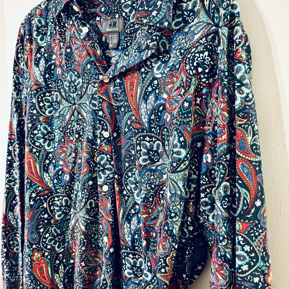 H&M Multicolor Paisley Shirt